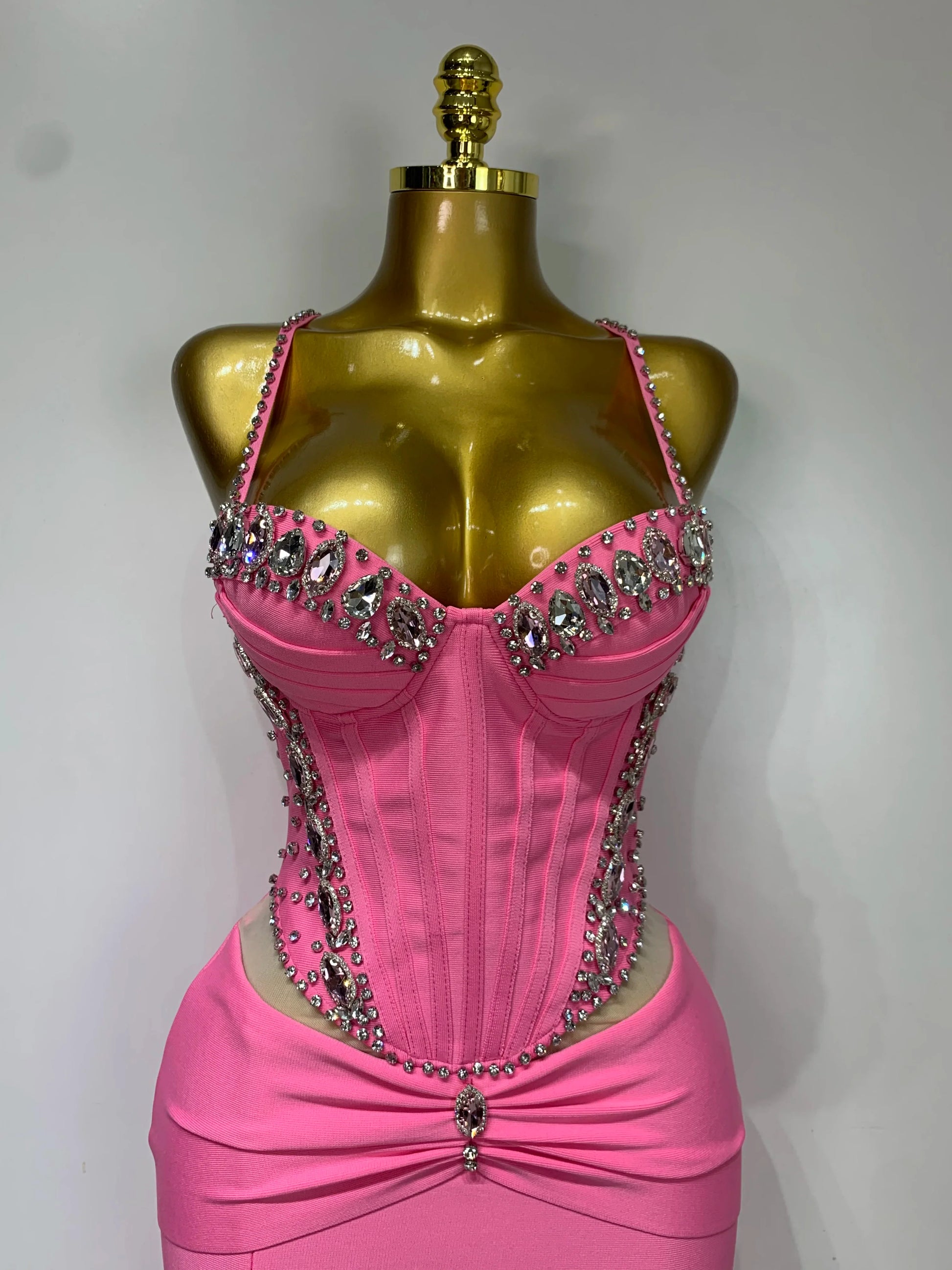 Women Sexy Backless Bodycon Sleeveless Bandage Dress Elegant Prom Gown Club Evening Party Luxury Birthday Wedding Guest Dresses