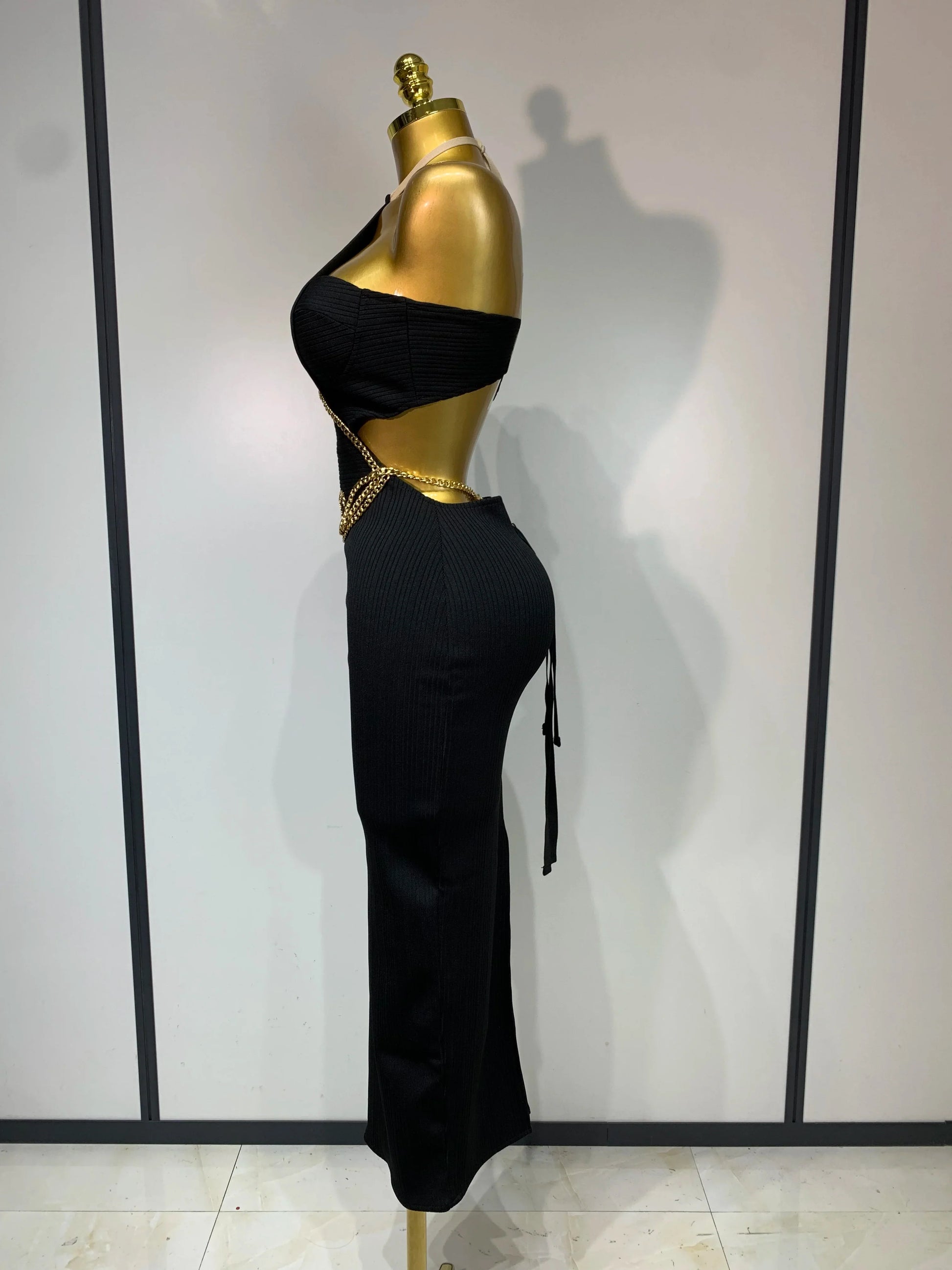 Women Sleeveless Sexy Halter Hollow Out Black Bodycon Long Bandage Dress 2025 Celebrity Elegant Party Luxury Birthday Club Dress