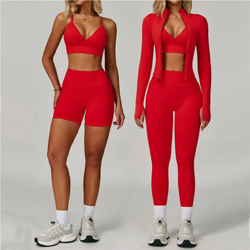 2/3PCS Yoga Suit Sports Set Women Tracksuit Gym Set Seamless Running Workout Set Push Up Long Sleeve Sports Jacket Yoga Clothing