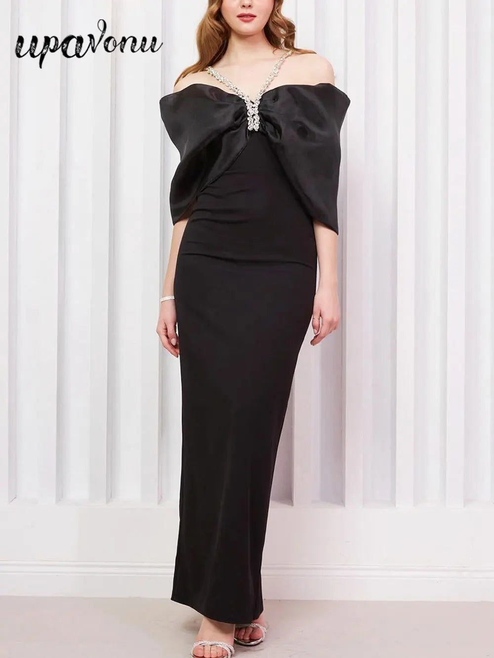 2024 Sexy Women Patchwork Bandage Dress Spaghetti Strap Rhinestone Design Shoulder Cinching Bodycon Backless Long Dress Vestidos