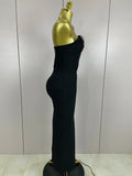 Women Sexy Strapless Sparkly Rhinestones Bodycon Bandage Long Dress Fashion Celebrate Evening Party Luxury Birthday Dresses