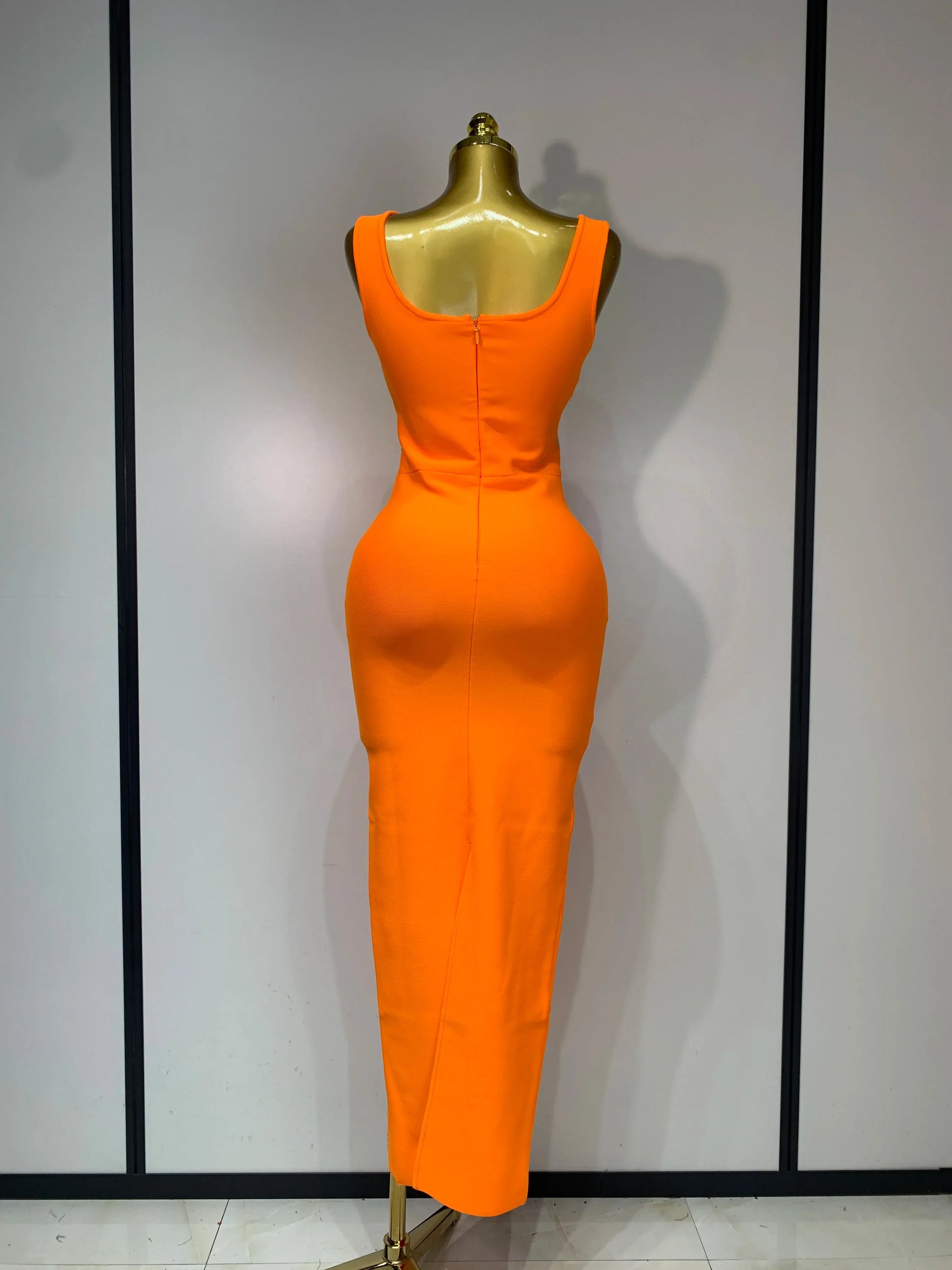 High Qulity Sparkling Diamonds Sleeveless Strech Bandage Dress Elegant Woman Evening Party Wedding Guest Luxury Birthday Dress