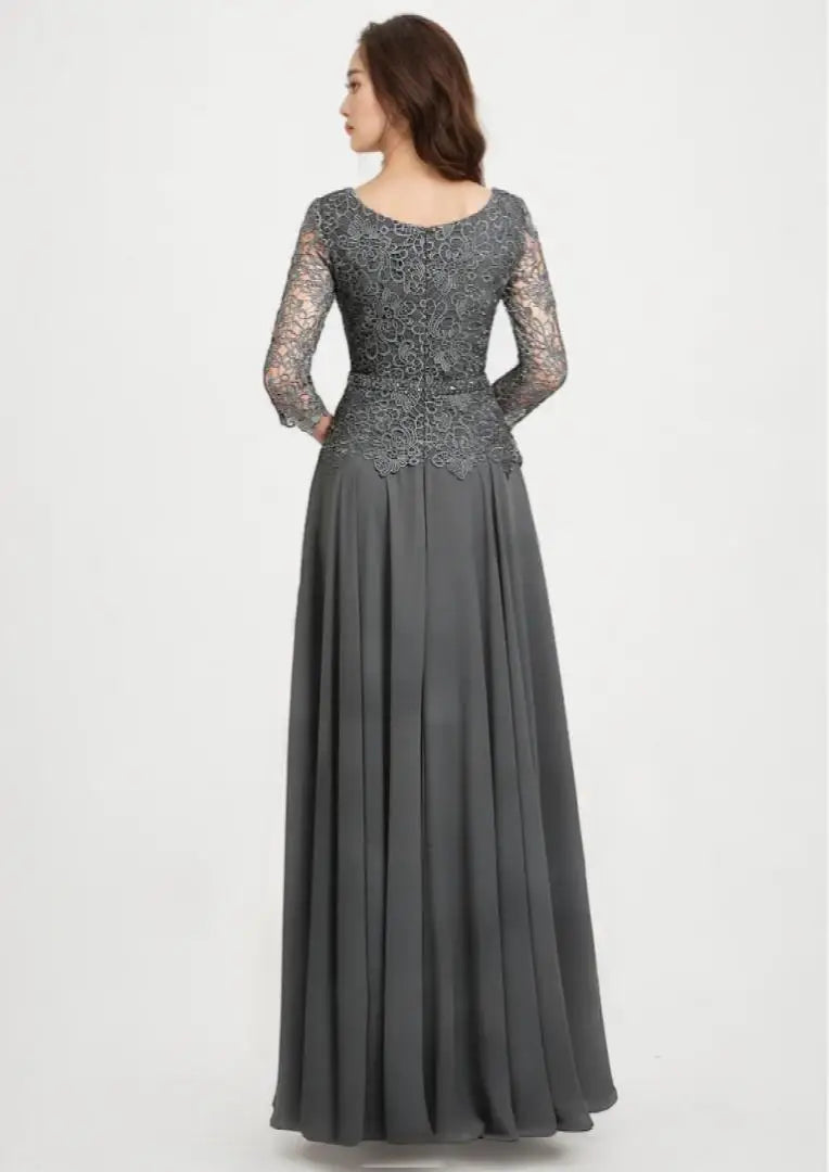 Mother Of The Bride Dress - Elegant A-Line Evening Dress Scoop Neck Chiffon Floor-Length Sequins Lace Beading Mother of the Bride Dress 2025 Free Customized