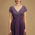 Mother Of The Bride Dress - Evening Gowns V Neck A Line Elegant Bride Party Dress Lace Short Sleeve robes invitée mariage