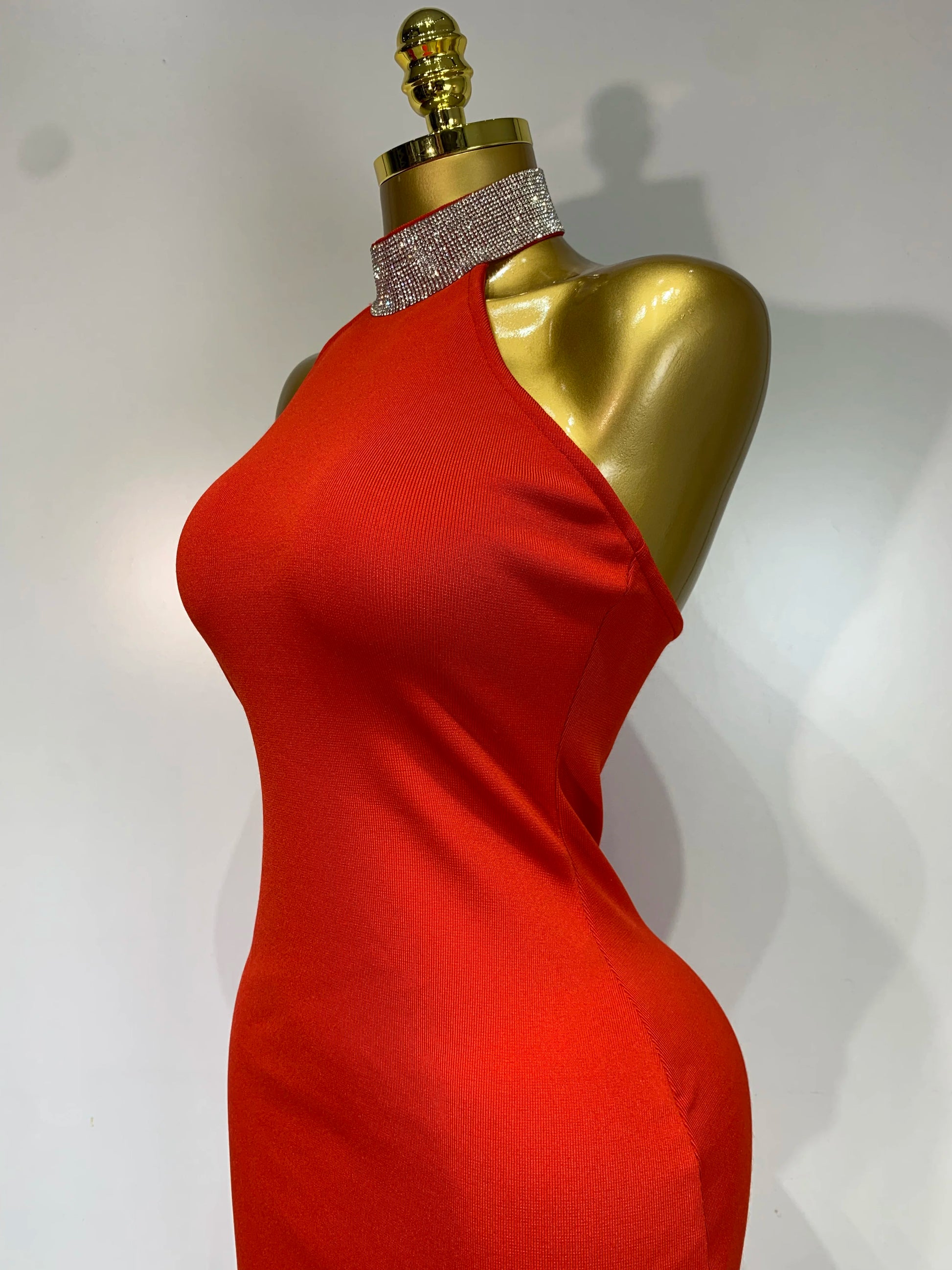 Luxury Birthday Bandage Dress Women Elegant Red Halter Backless Celebrity Evening Party Wedding Gowns Club Gala Dresses