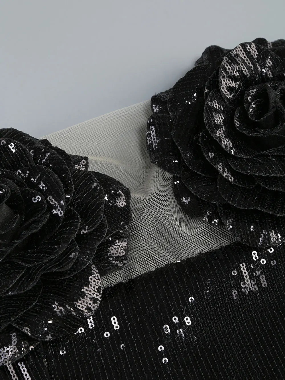 2024 Women 3D Flower Design Shiny Glitter Sexy Dress Strapless Sleeveless Bodycon Bareback Mini Dress Evening Club Party Vestido