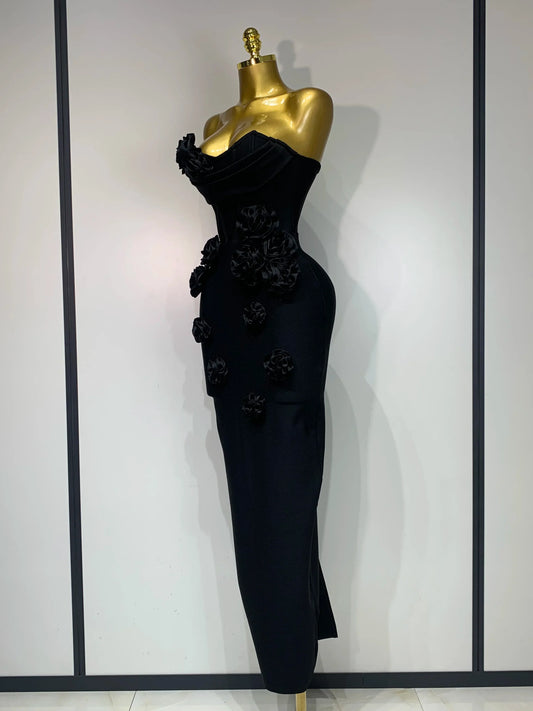 Women Sexy Strapless Florals Strapless Bodycon Bandage Dress Celebrity Elegant Festival Celebrate Evening Party Birthday Dresses