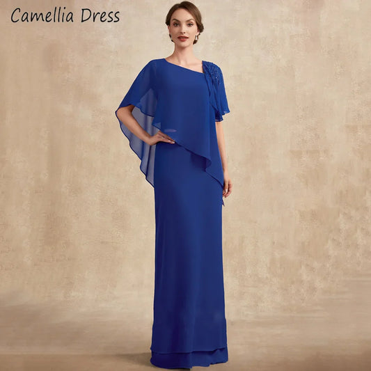 Mother Of The Bride Dress - Graceful Half Sleeves Mother Dresses For Weddings Sheath Formal Gown Beading Zipper Back 2023 Vestidos De Ocasión Formales as picture
