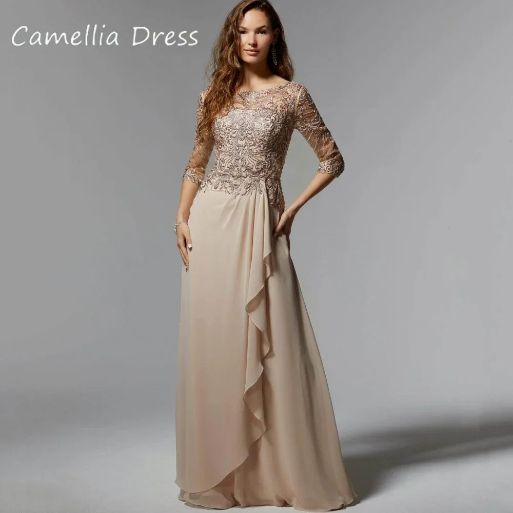 Formal Occasion Customized Bridal Dress Elegant Lace A Line Wedding Party Gowns Chiffon Mother Dresses robes invitée mariage