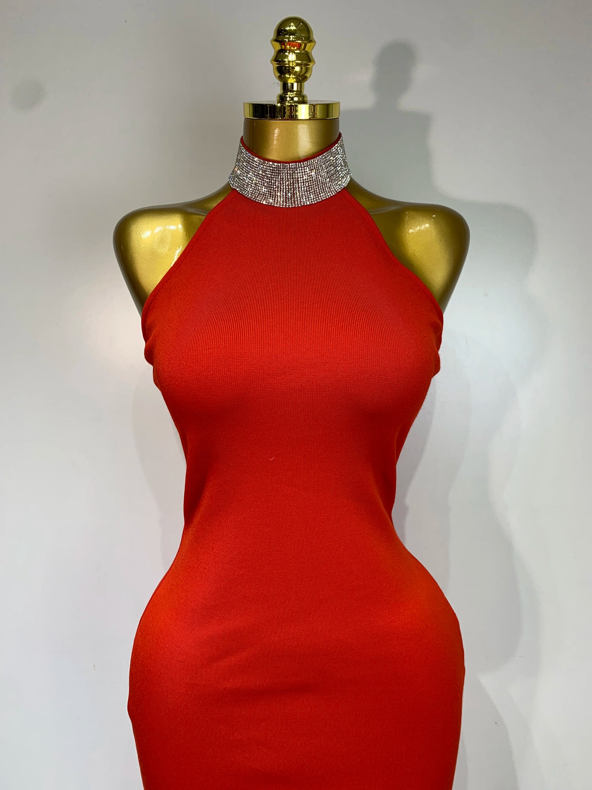Luxury Birthday Bandage Dress Women Elegant Red Halter Backless Celebrity Evening Party Wedding Gowns Club Gala Dresses