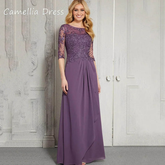 Formal Occasion Customized Bridal Dress Elegant Lace A Line Wedding Party Gowns Chiffon Mother Dresses robes invitée mariage