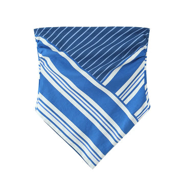 European and American style 2025 summer new women's clothing style simple sleeveless slim fit linen striped strapless top