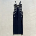 New Summer Women Sleeveless Sexy Strap V-Neck Shinning Crystal Bodycon Long Bandage Dress Celebrate Evening Party Outfit