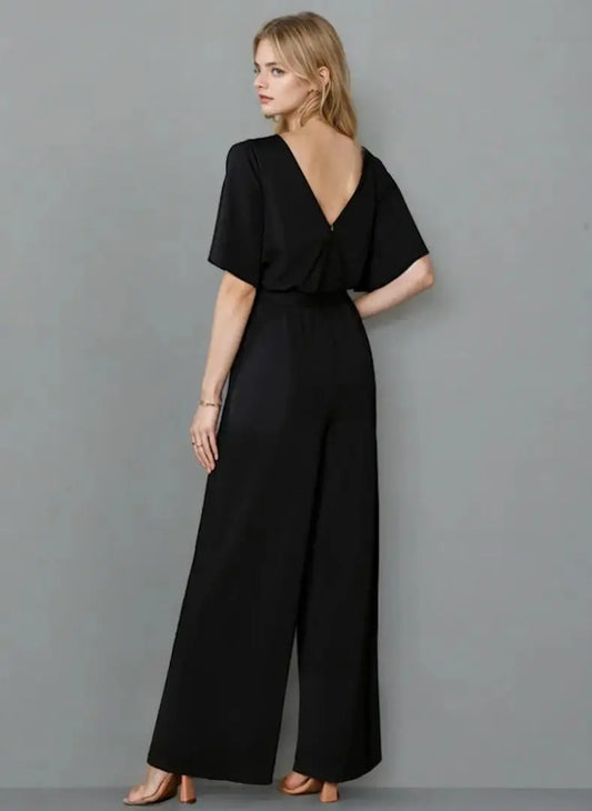 Mother Of The Bride Dress - Elegant Jumpsuit Evening Gown Chiffon Scoop Neck Short Sleeves Prom Gown Ankle Length Wedding Guest Dress 2025 free customized