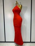 Luxury Birthday Bandage Dress Women 2025 Elegant Red Halter Backless Celebrity Evening Party Wedding Gowns Club Gala Dresses