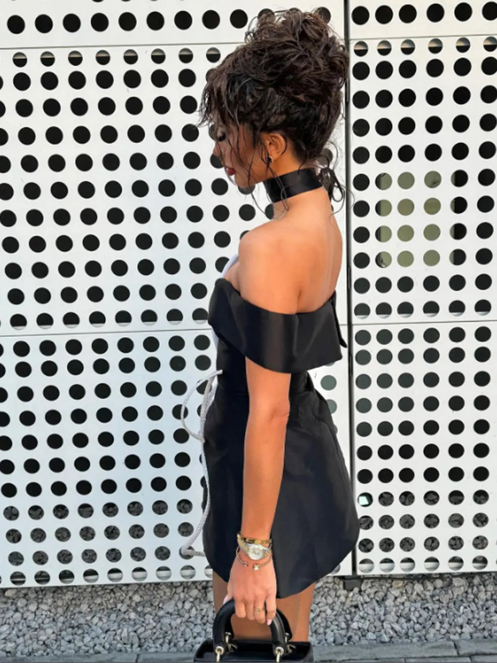 2024 Sexy Women's 3D Flower Bandage Dress Shoulderless Short Sleeve Bodycon Backless Mini Dress Cocktail Evening Party Vestidos