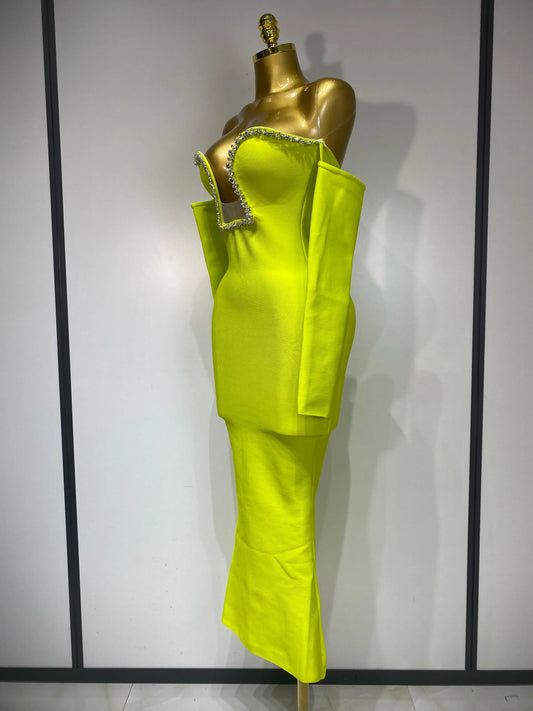 WomenSexy Off Shoulder Luxury Diamonds Long Bodycon Bandage Dress Celebrity Elegant Prom Gown Birthday Club Cocktail Dress