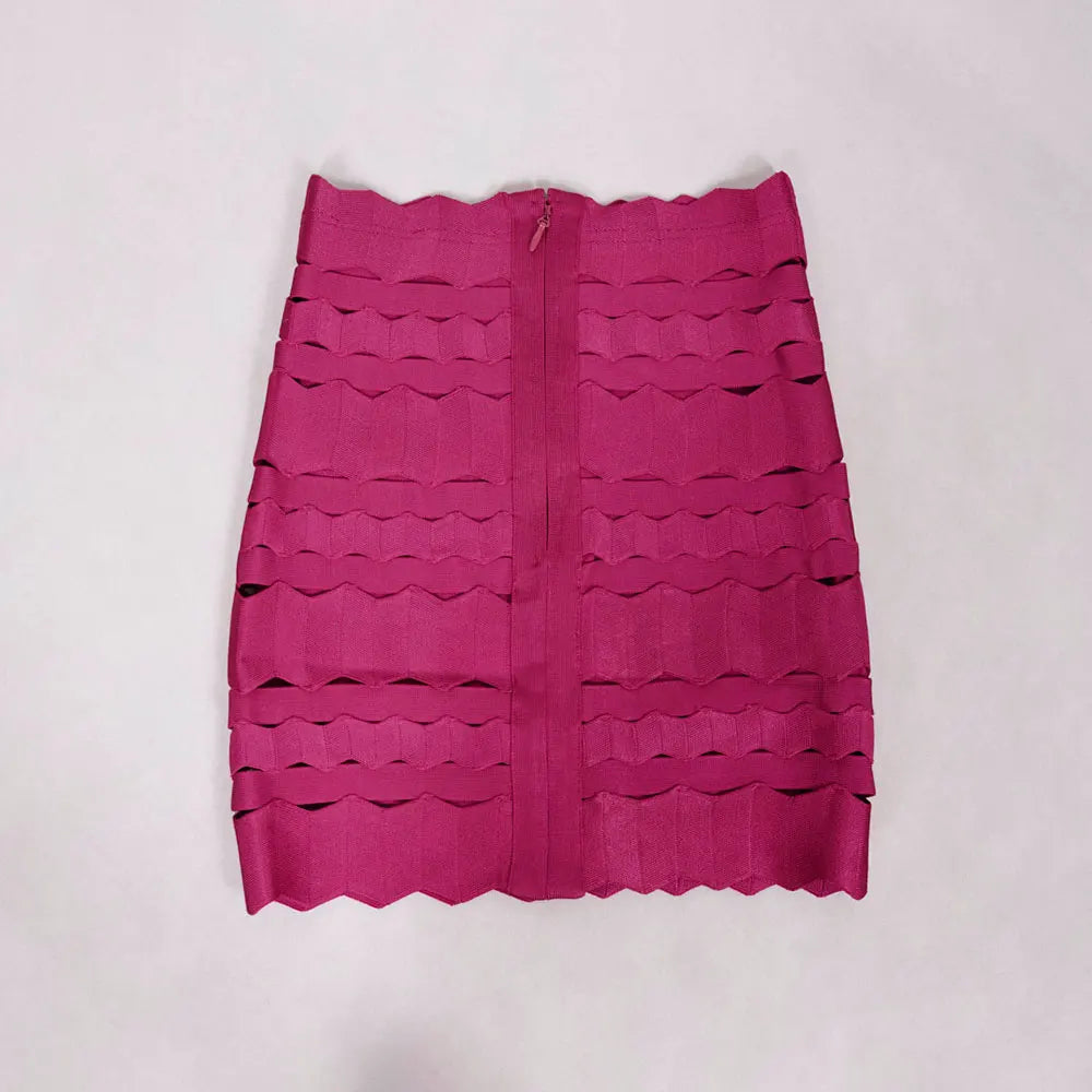 2025 Spring Women's Bandage Half Body Skirt High Waist Tight Skirt Fashion Versatile Short Skirt Cutting Design Half Body Skirt