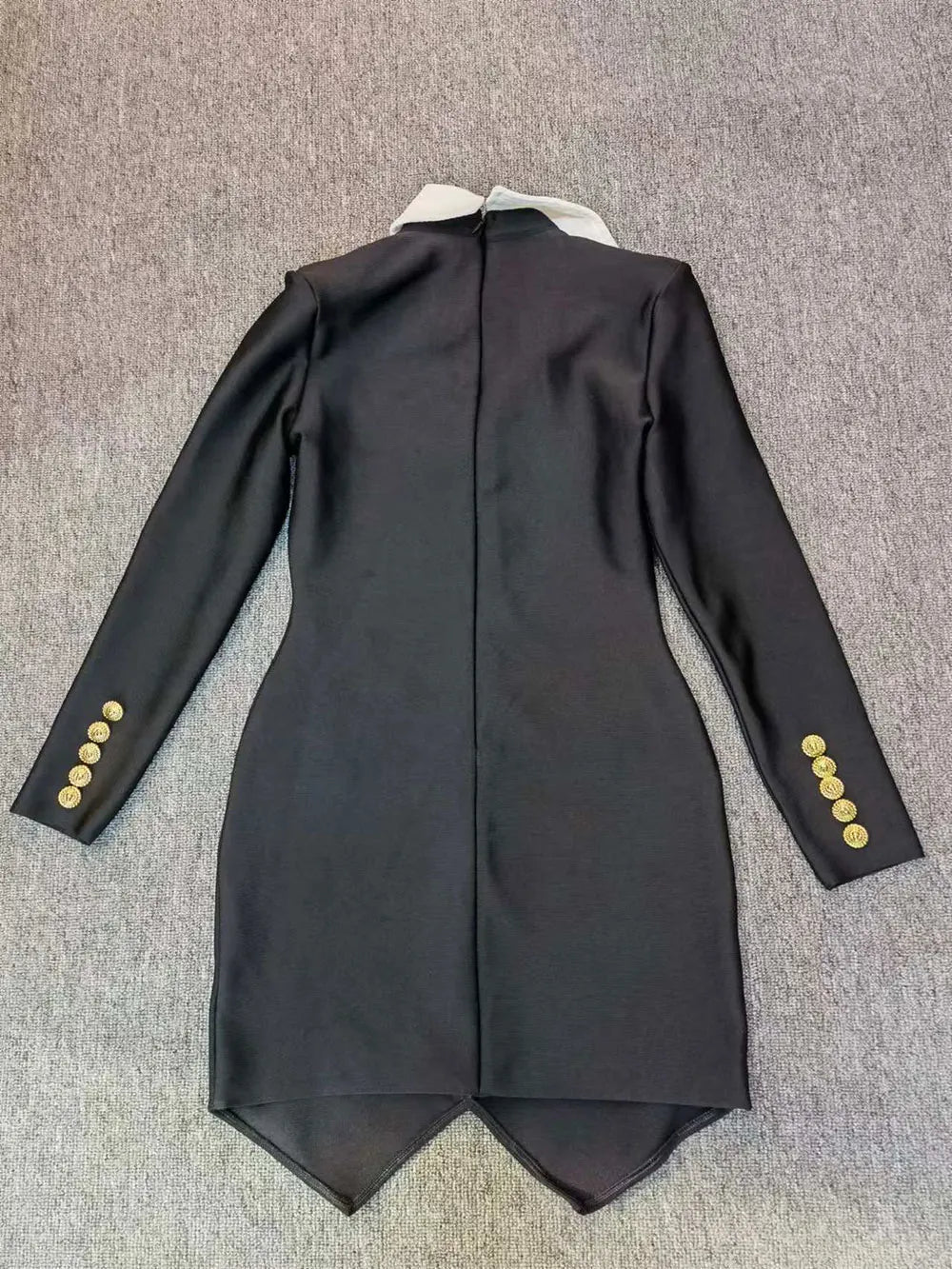 2024 Autumn Women Elegant Bandage Dress with Large Collar Long Sleeve Button Design Bodycon Asymmetric Mini Dress Party Vestidos