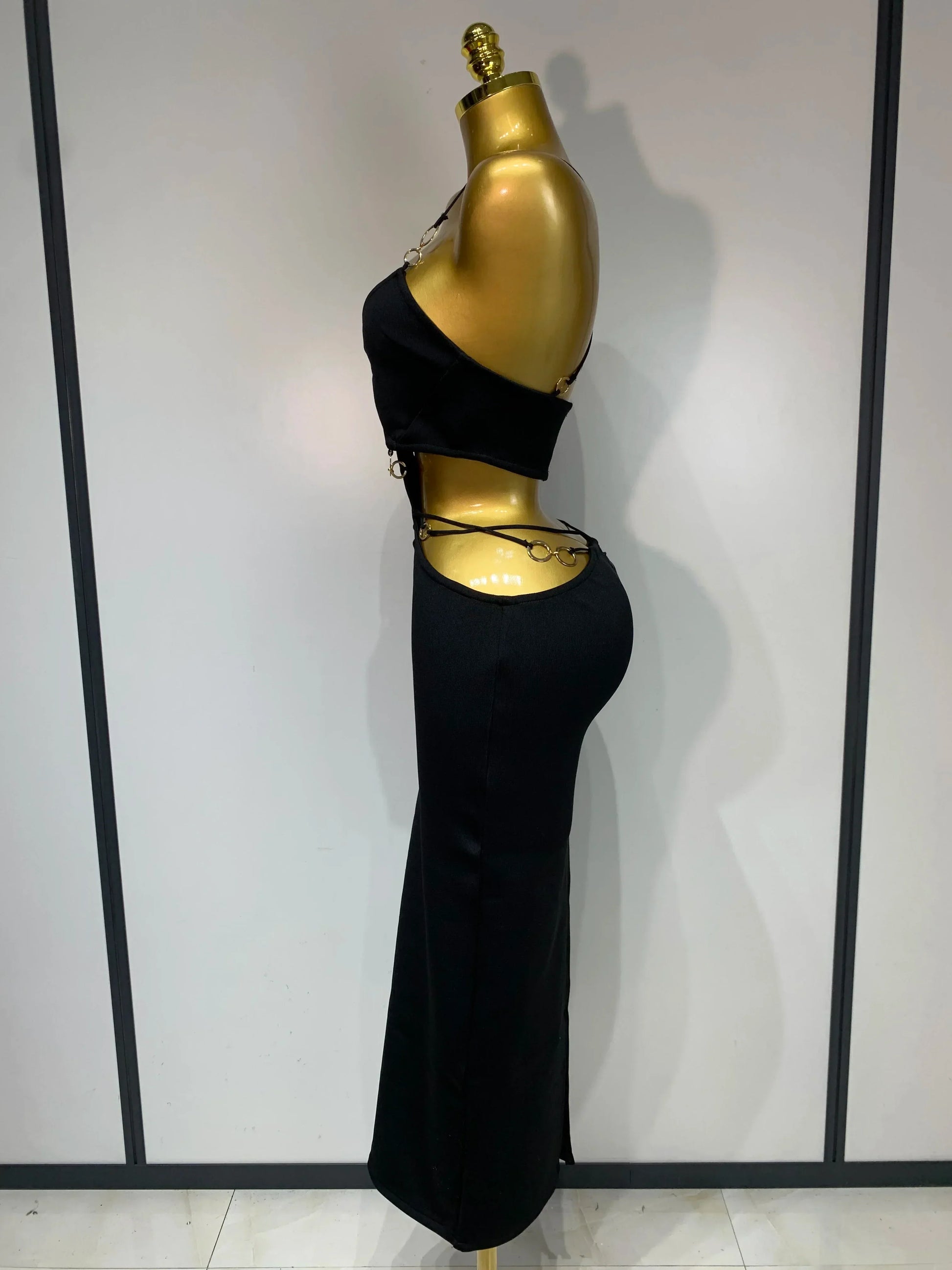 Women Sleeveless Sexy Spaghetti Strap Hollow Out Bodycon Long Bandage Dress Celebate Elegant Luxury Birthday Club Dresses