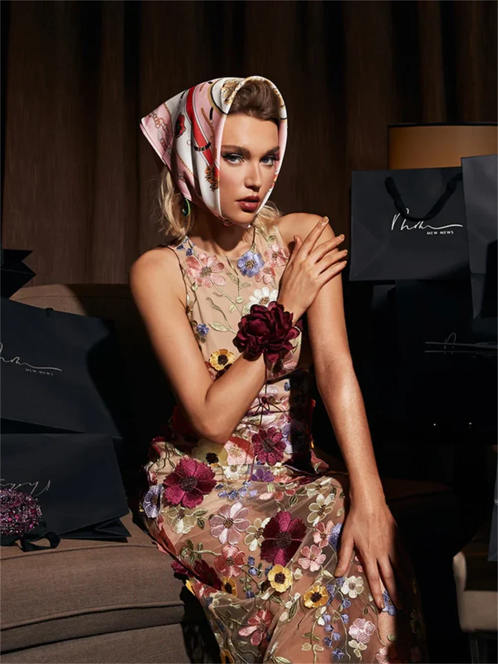 Flower Lace Embroidery Prom Dresses Crew-neck Evening Dress Elegant Sleeveless A-line Two Layers Party vestidos de fiesta