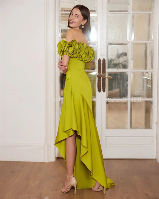 Fashion Knee Length Evening Gown For Women Customized Bridal Dress For Wedding Back Zipper robe de mariée