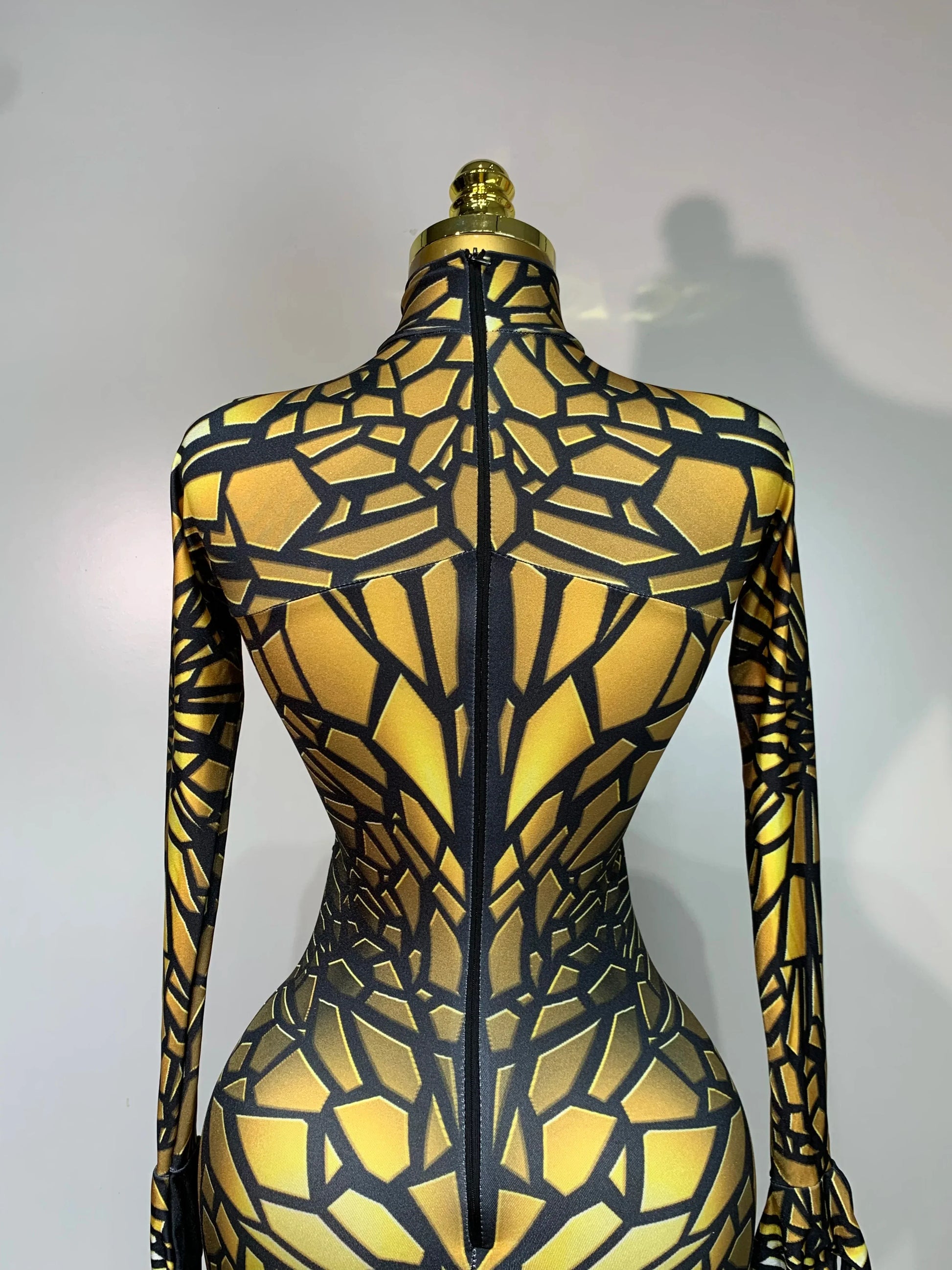 Women Sexy Stretch Glitter Rhinestones Bodycon Jumpsuit Dance Bodysuit Party Singer Stage Wear Birthday Drag Queen Costumes