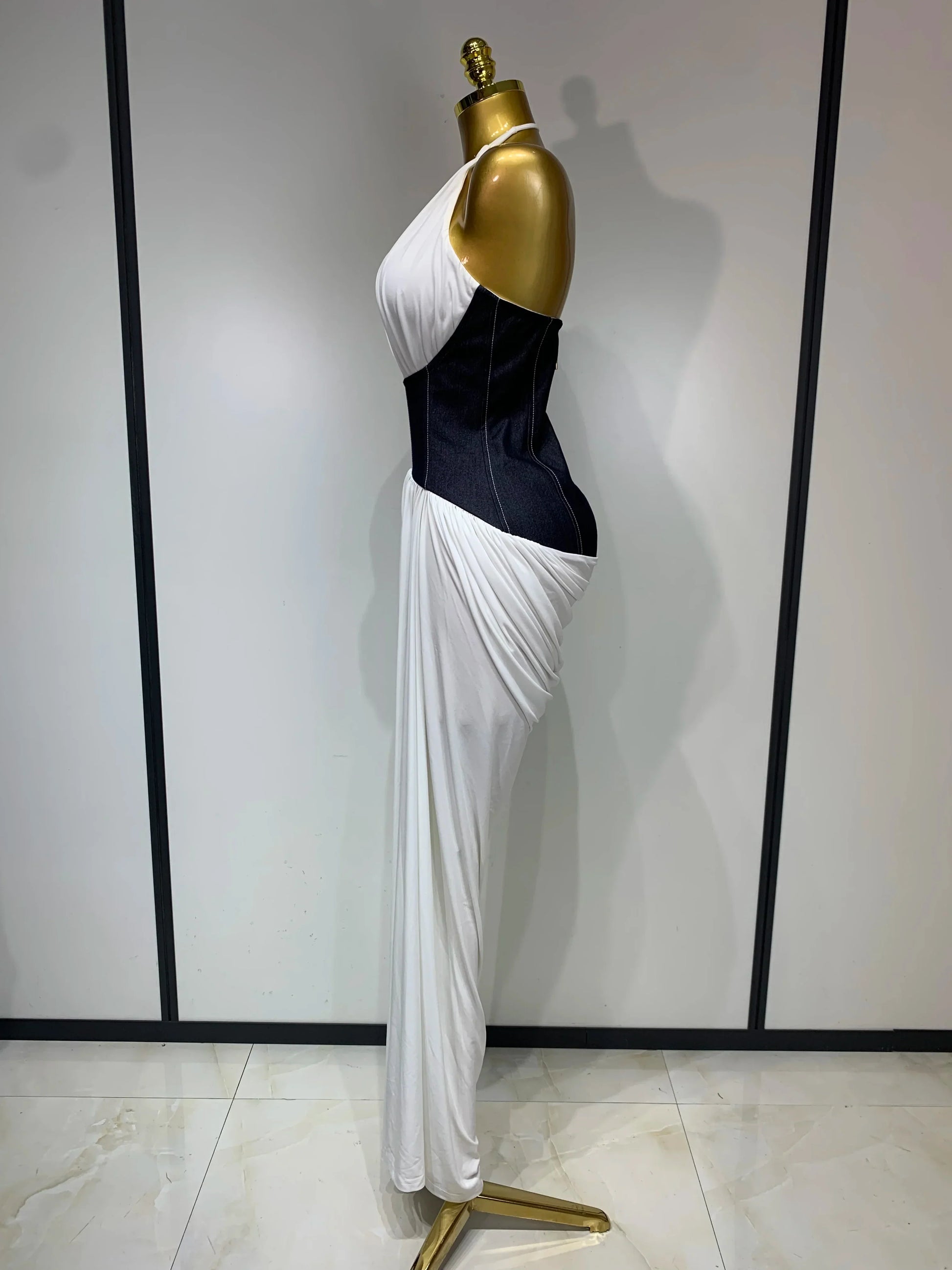 Women Sexy Backless Halter Front Slit Maxi Long Dress Elegant Evening Party Club Dress Luxury Birthday Wedding Guest Gown