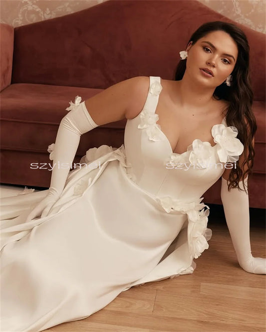 Mermaid Wedding Dresses With Detachable Train Sleeveless Customized  Made Satin Bridal Gown Vestido De Noival robe de mariée