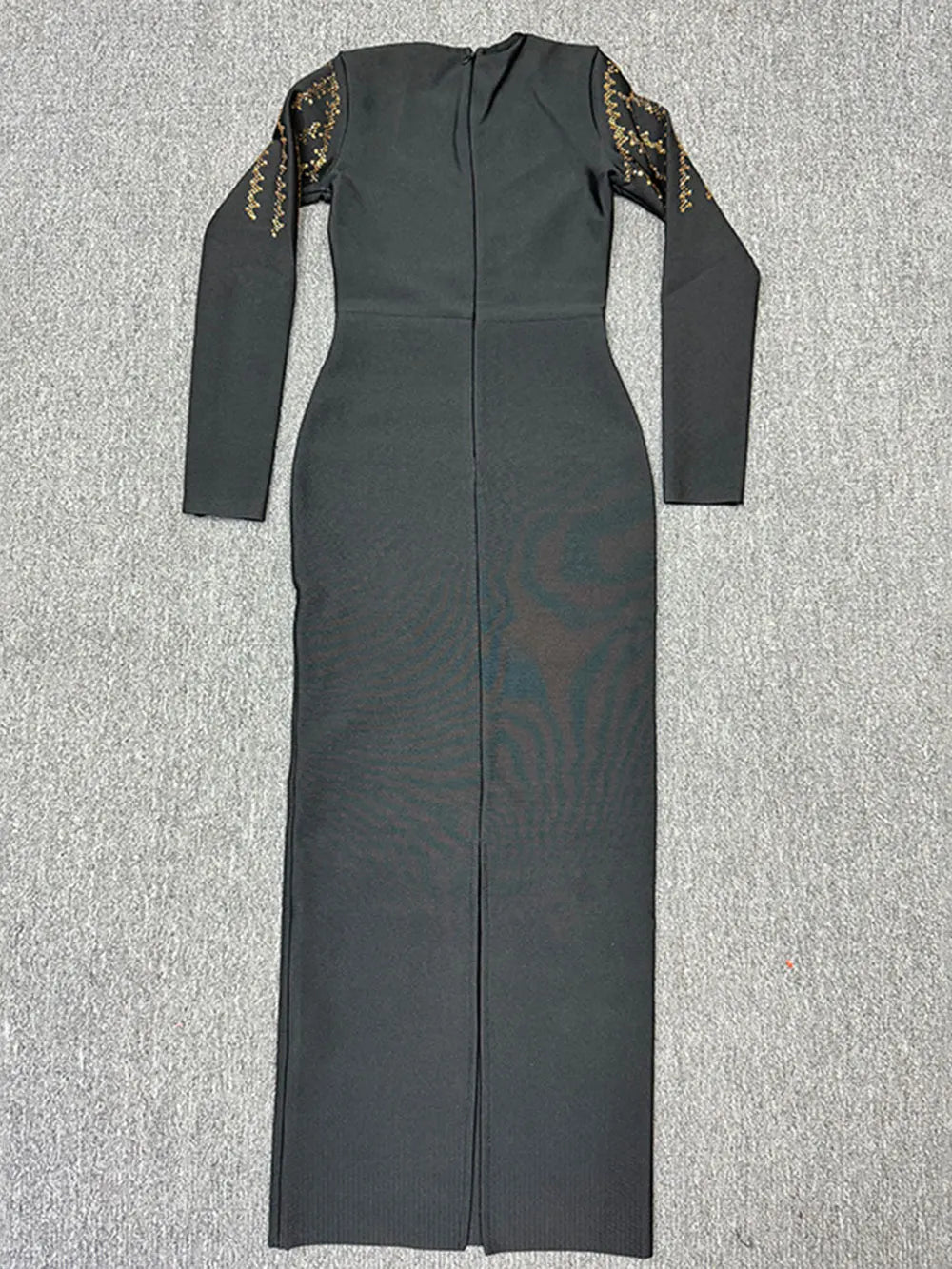 2024 Elegant Women's Light Luxury Hot Diamond Bandage Dress V-neck Long Sleeve Bodycon Long Dress Cocktail Evening Party Vestido