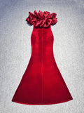 Black Winered Color Women Sexy Off the Shoulder Ruffles Bodycon Velvet Maxi Dress Wedding Party Mermaid Cocktail Outfit