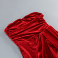 New Spring Women Sexy Strapless Velvet Bodycon Long Dress Celebrate Fashion Evening Party Cocktail Outfit