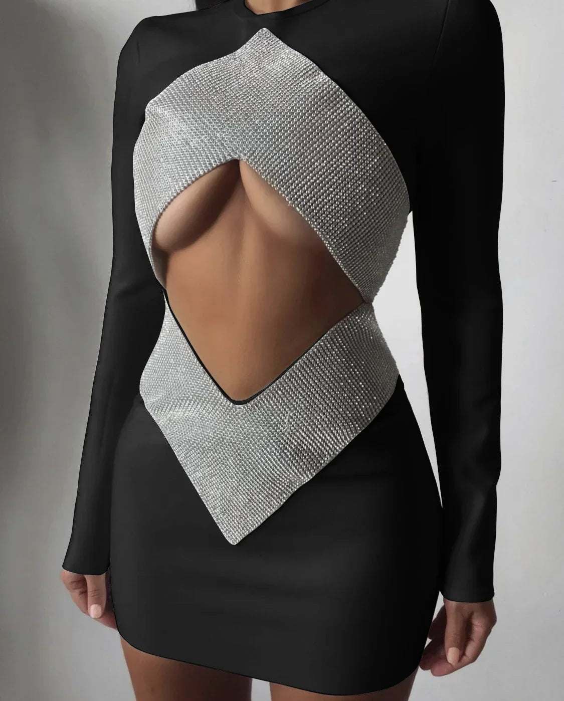 2022 New Autumn Rayon Bandage Women Long Sleeve Sexy Holes Bodycon Mini Dress Celebrate Fashion Nightclub Party Outfit Vestido