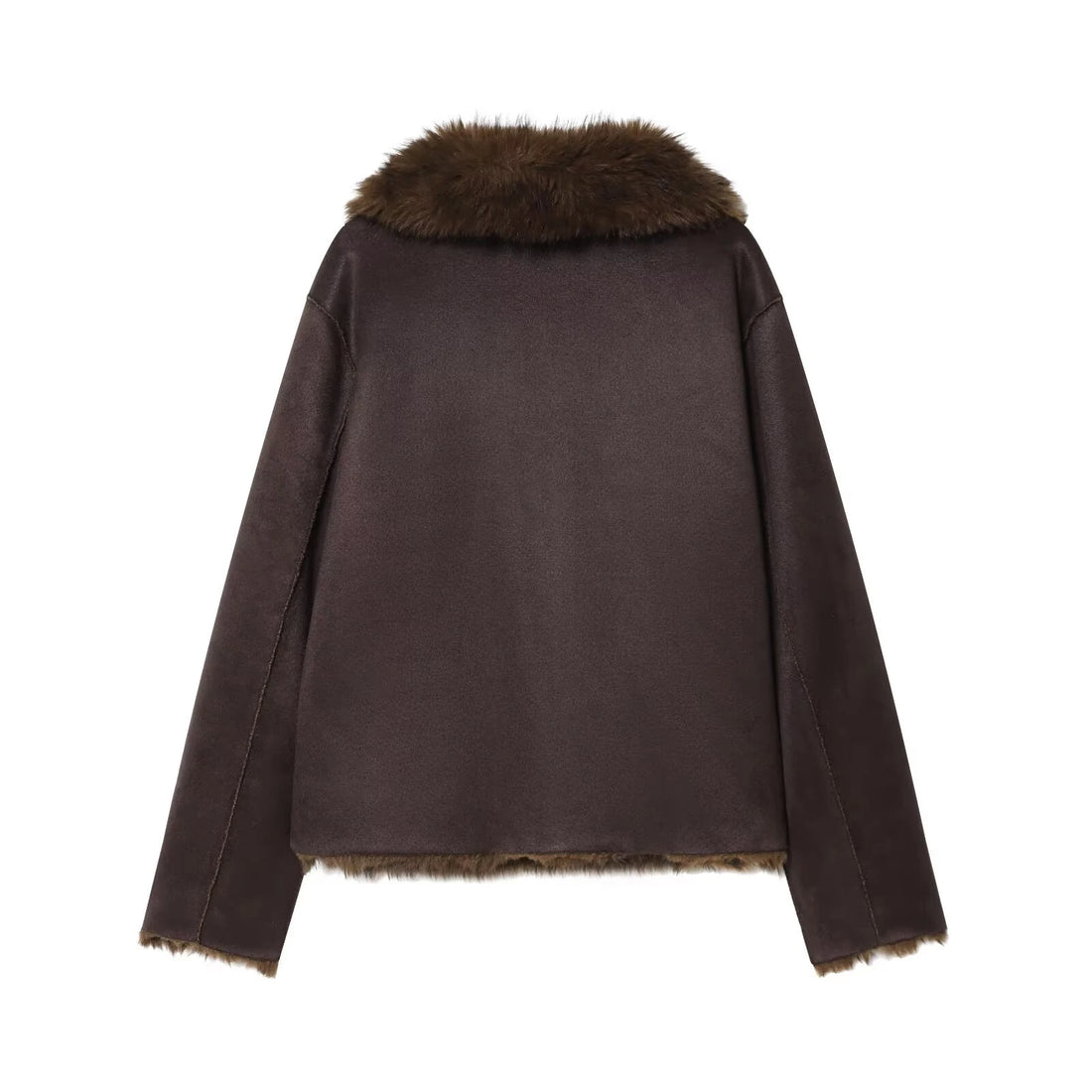 Winter new women's clothing American long sleeved lapel double-sided faux fur effect jacket jacket