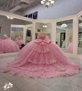 Fluffy Pink Lace Quinceanera Dresses 2025 Masquerade Ball Gown Batas de 15 Quinceañera Debutante Xv Anos Sweet 16 Customized