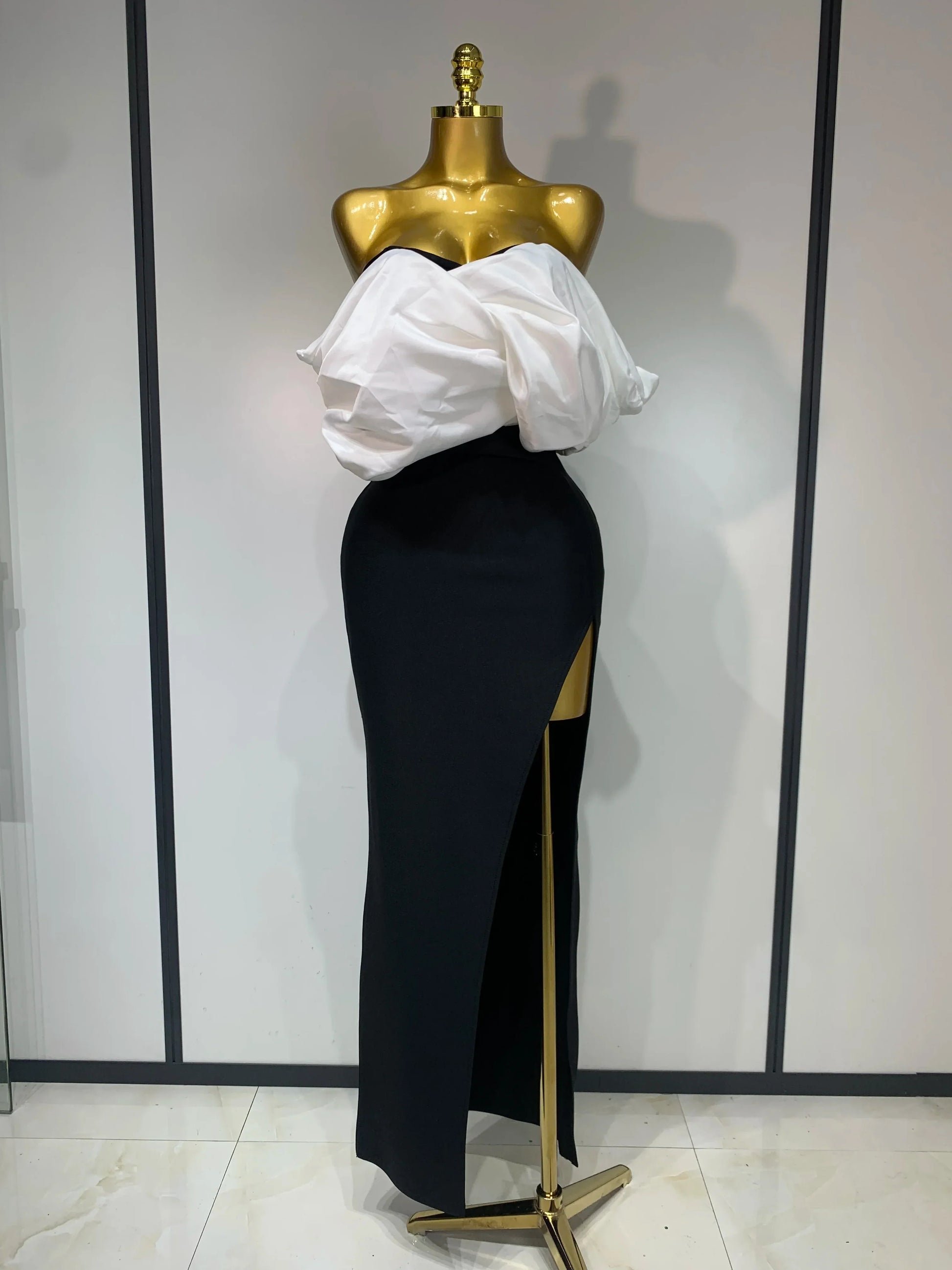 Women Sexy Off Shoulder Satin Patchwork Ruched Bodycon Bandage Dress Elegant wedding Guest Dress Evening Party Birthday Dress WHITE