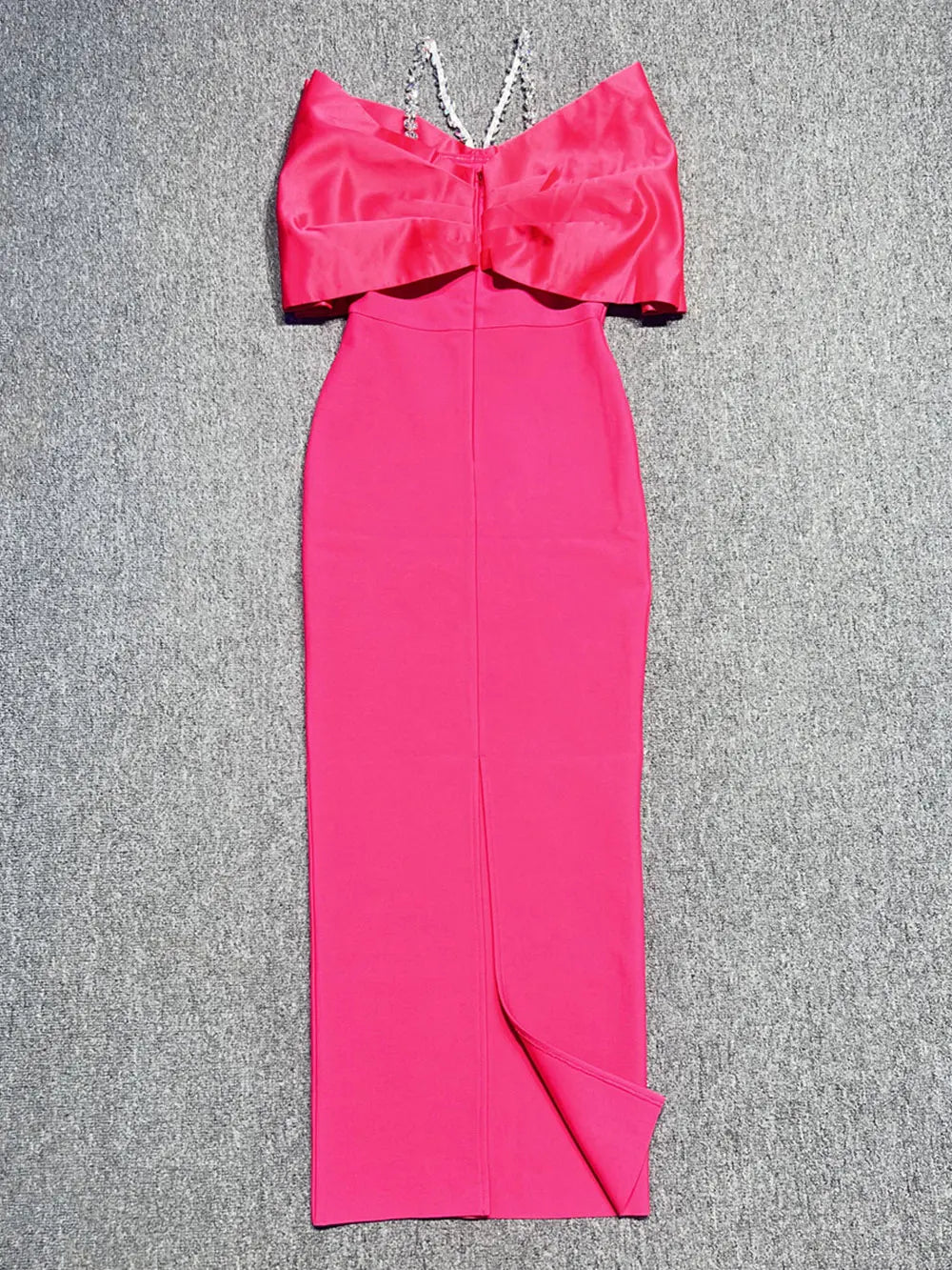 2024 Sexy Women Patchwork Bandage Dress Spaghetti Strap Rhinestone Design Shoulder Cinching Bodycon Backless Long Dress Vestidos