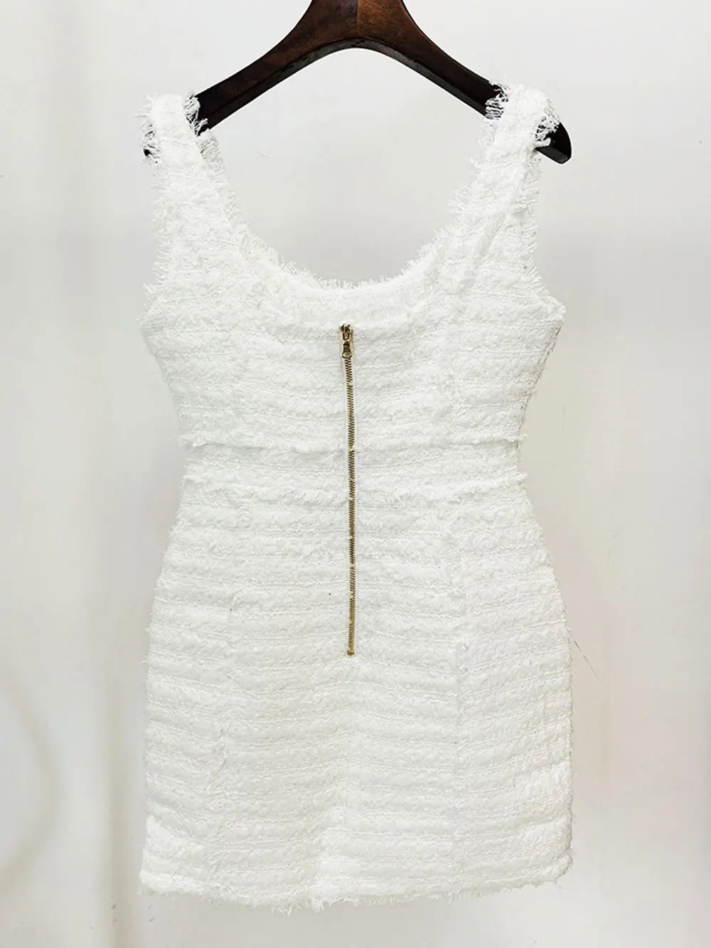 2024 Elegant Women's Button Design Dress Camisole Sleeveless Slimming Mini Dress Celebrity Cocktail Evening Party Vestidos