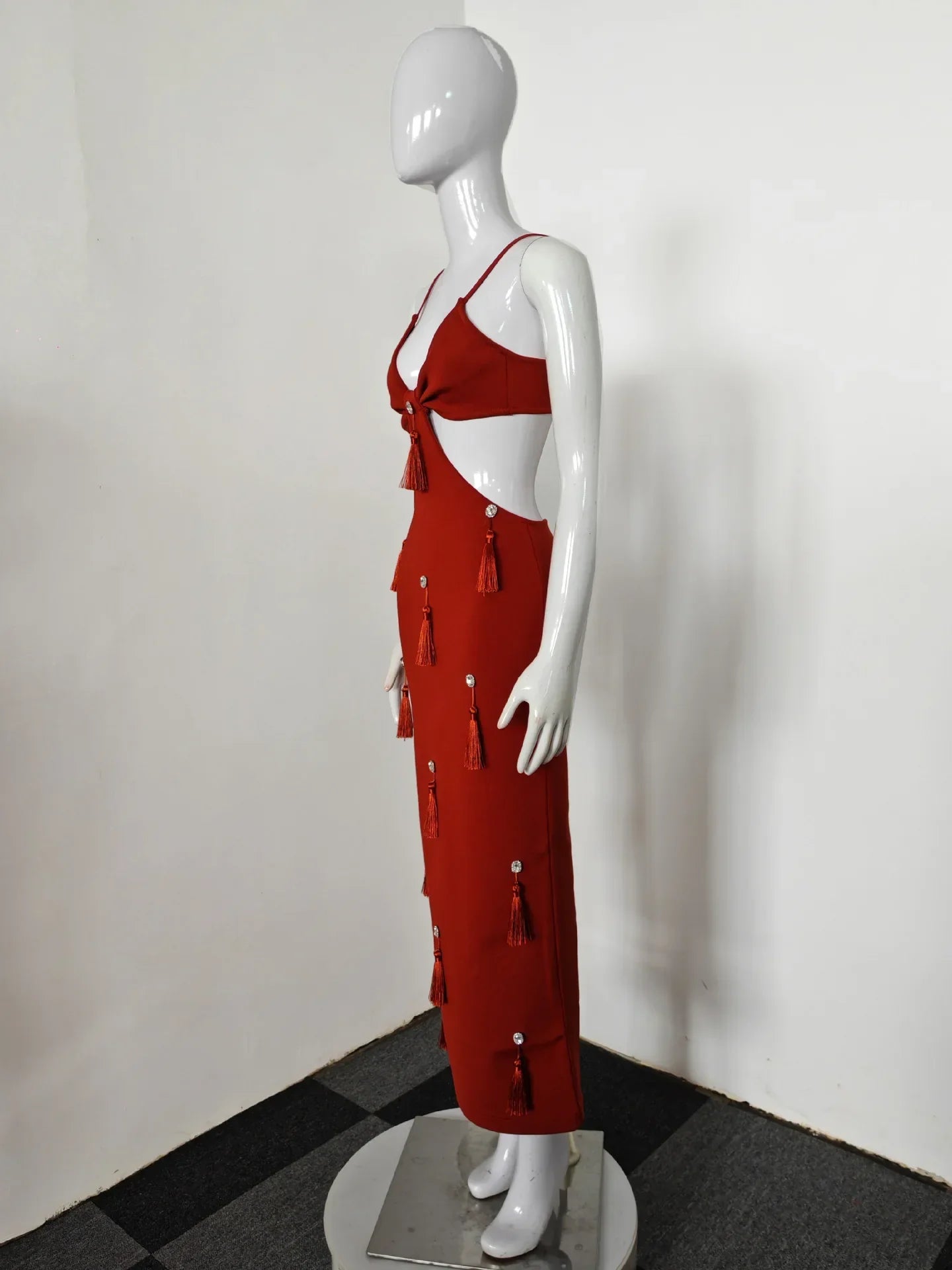 New Summer Women Sleeveless Sexy Strap V-Neck Bodycon Long Bandage Dress Celebrate Fashion Mermaid Evening Party Dress