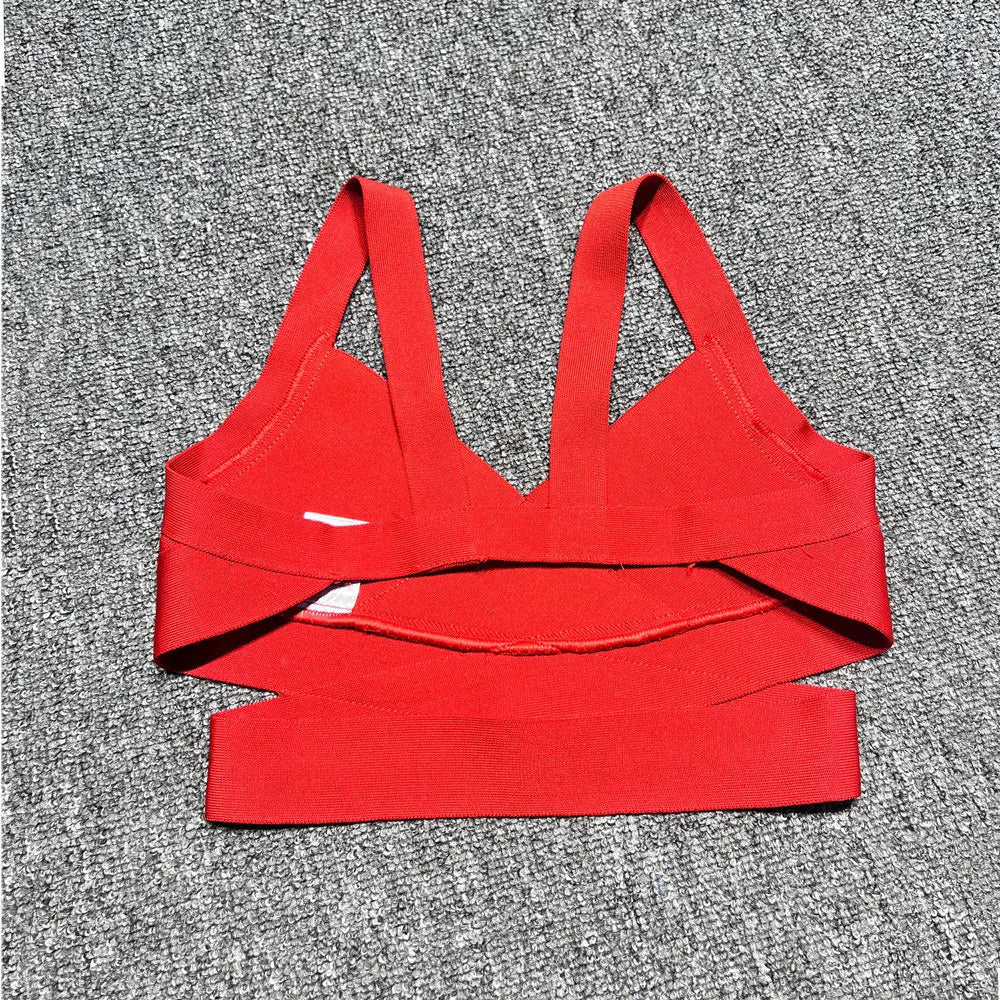 2024 Casual Women'S Ultra Short Bandage Vest Spaghetti Strap Sleeveless Hollow Out Solid Color Backless Top Women'S Sports Vest
