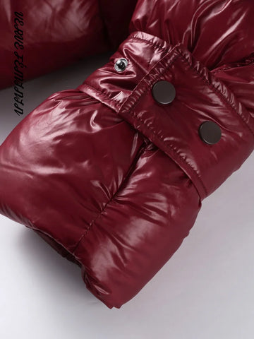 Women's Winter Coat Stand Collar Segmented Zipper Padded Jacket Autumn 2025 Female Long Sleeve Bomber Coat Casual Lady Outerwear