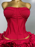 Women Sexy Strapless Prom Gown Fashion Celebrity Club Party Skirt Set Birthday Cocktail Outfit Birthday Party Bandage Dress