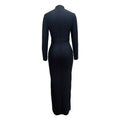 Black Color Top Quality Women Long Sleeve Shinning Crystal Bodycon Bandage Long Dress Fashion Evening Party Celebrate Dress