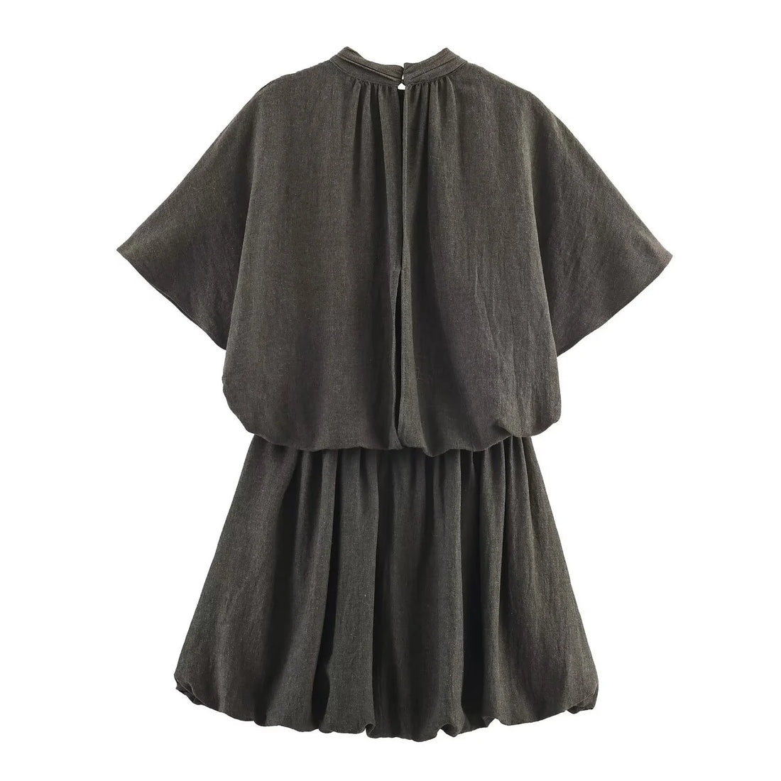 2025 Winter New Women's Clothing European and American Style Fashion Simple Leisure Balloon Edition Mini Dress