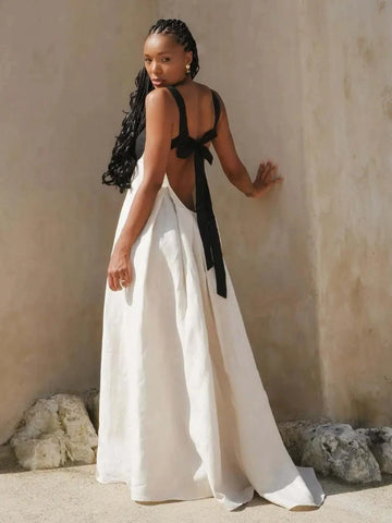 Sexy Panelled Maxi Dress Women Sling Strapless Sleeveless Backless Lace Up Pleat Long Dresses New Fashion Floor-length Vestidos