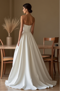 Strapless Mermaid Bridal Gown – Sweetheart Neckline & Satin Train
