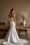 Strapless Mermaid Bridal Gown – Sweetheart Neckline & Satin Train