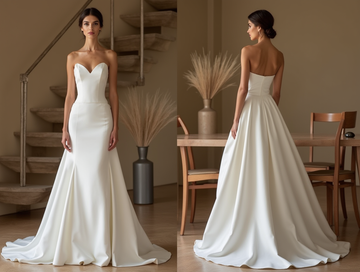 Strapless Mermaid Bridal Gown – Sweetheart Neckline & Satin Train