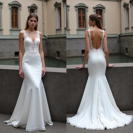 Mermaid Fit-and-Flare Wedding Dress for Plus Size Brides with Curves
