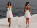Mini Strapless Lace Wedding Dress for Beach Brides